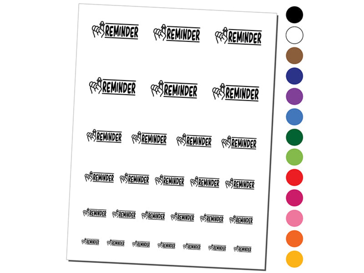 Reminder with String Finger Temporary Tattoo Water Resistant Fake Body Art Set Collection